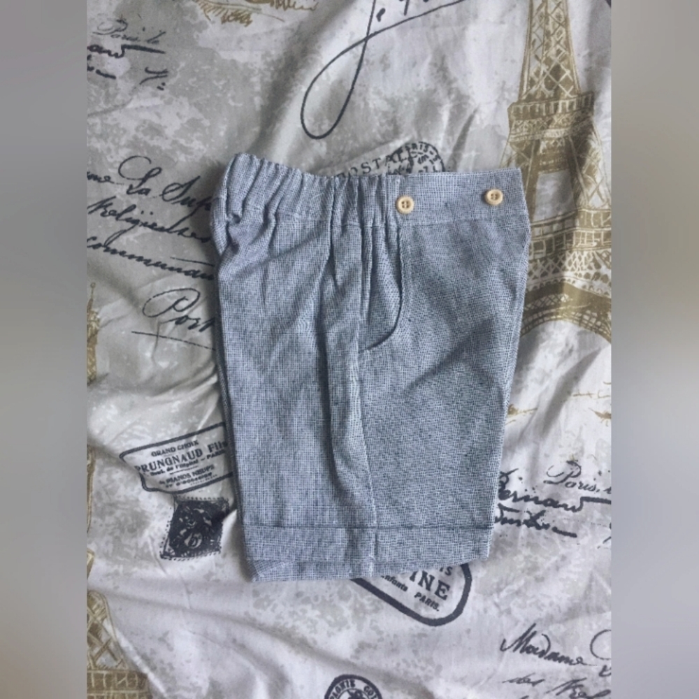 Boy's blue and white Dress Shorts